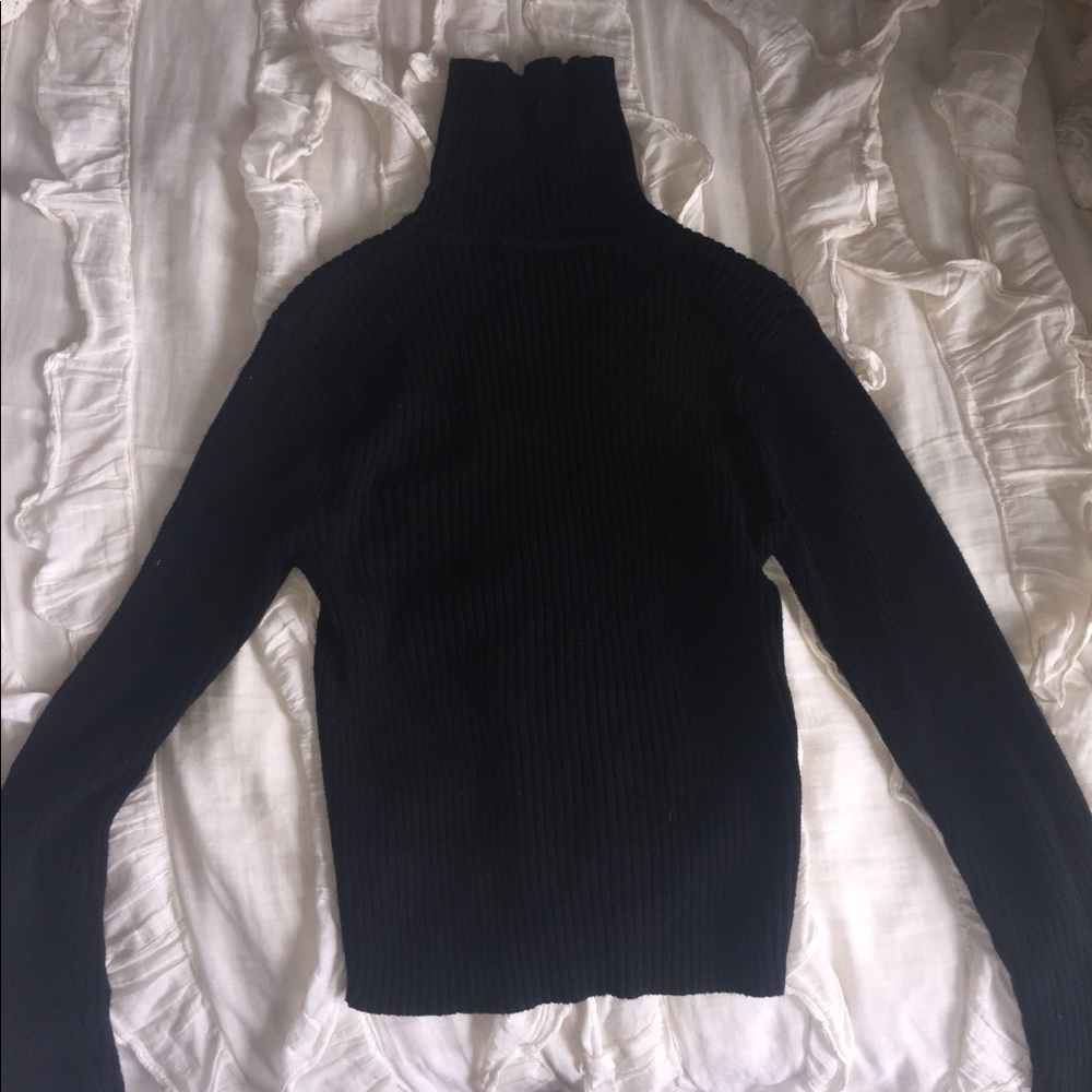 Black turtleneck sweater